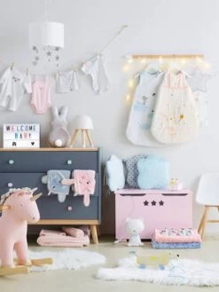 Couverture En Microfibre Imprimée étoiles Gris Clair - Vertbaudet -Magasin De Produits Tendance Pour Bébés couverture en microfibre imprimee etoiles 5