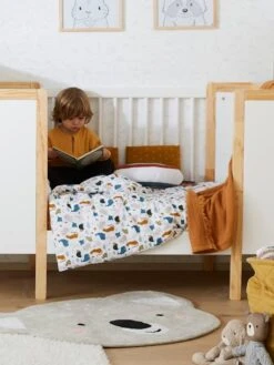 Housse De Couette Bébé MINI ZOO Blanc / Multicolore - Vertbaudet -Magasin De Produits Tendance Pour Bébés housse de couette bebe mini zoo 2