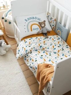 Housse De Couette Bébé MINI ZOO Blanc / Multicolore - Vertbaudet -Magasin De Produits Tendance Pour Bébés housse de couette bebe mini zoo 3
