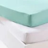 Lot De 2 Draps-housses Bébé En Jersey Extensible Gris + Blanc - Vertbaudet -Magasin De Produits Tendance Pour Bébés lot de 2 draps housses bebe en jersey extensible