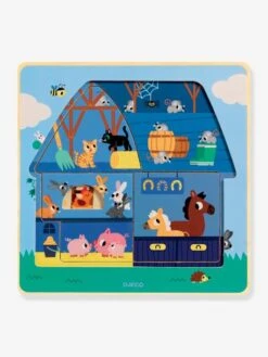 Puzzle 3 Niveaux Chez Moo DJECO Bleu - Djeco -Magasin De Produits Tendance Pour Bébés puzzle 3 niveaux chez moo djeco 3