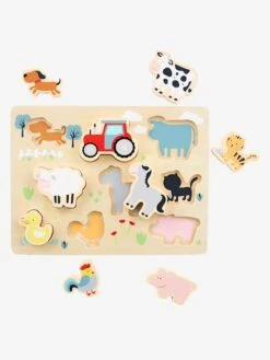 Puzzle à Encastrer Ferme En Bois FSC® Multicolore - Vertbaudet -Magasin De Produits Tendance Pour Bébés puzzle a encastrer ferme en bois fsc 3