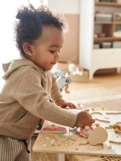 Puzzle Bouton Happy En Bois FSC® Multicolore - Vertbaudet -Magasin De Produits Tendance Pour Bébés puzzle bouton happy en bois fsc 3