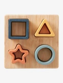 Puzzle Des Formes En Bois Et Silcone Multicolor - Vertbaudet -Magasin De Produits Tendance Pour Bébés puzzle des formes en bois et silcone 2