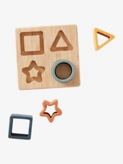 Puzzle Des Formes En Bois Et Silcone Multicolor - Vertbaudet -Magasin De Produits Tendance Pour Bébés puzzle des formes en bois et silcone 5