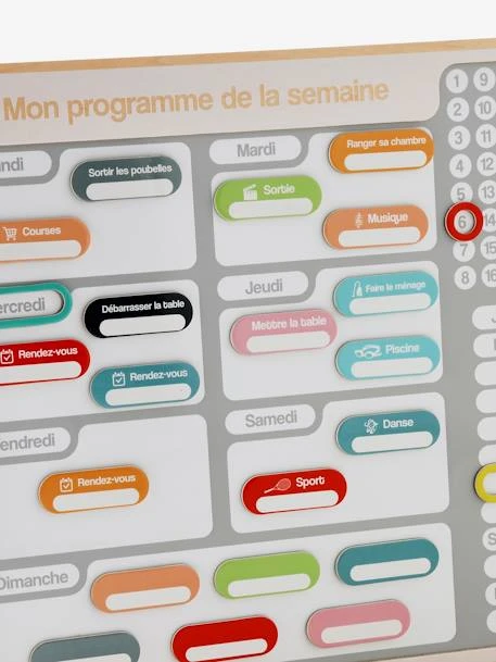 Tableau Organisateur De Semaine Gris - Vertbaudet 5 Tableau Organisateur De Semaine Gris - Vertbaudet – Image 3