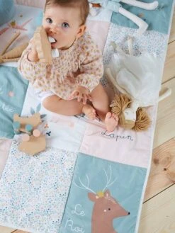 Tapis De Sol Patchwork FORET ENCHANTEE Rose / Multicolore - Vertbaudet -Magasin De Produits Tendance Pour Bébés tapis de sol patchwork foret enchantee 5