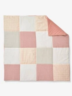 Tapis De Sol Patchwork GIRLY VICHY Rose / Multicolore - Vertbaudet -Magasin De Produits Tendance Pour Bébés tapis de sol patchwork girly vichy 3